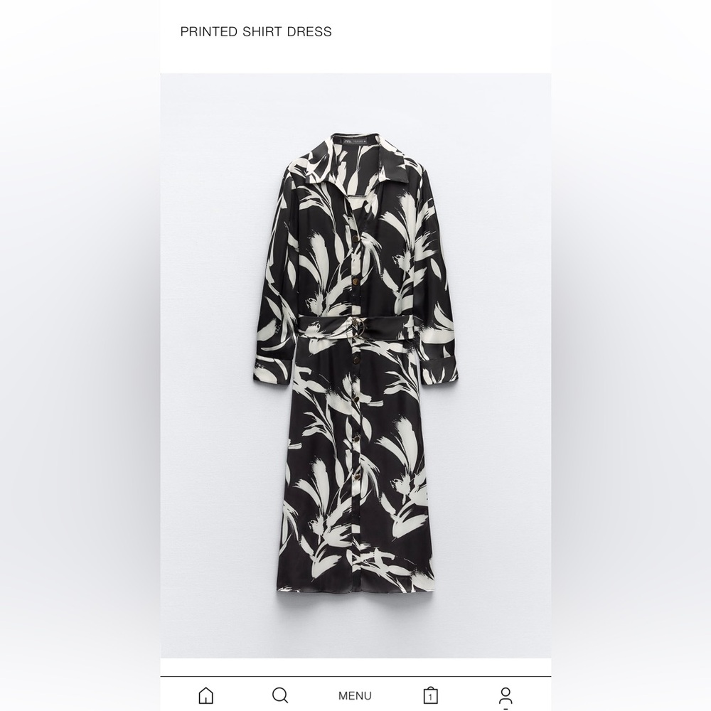 Zara printed belted dress. Small